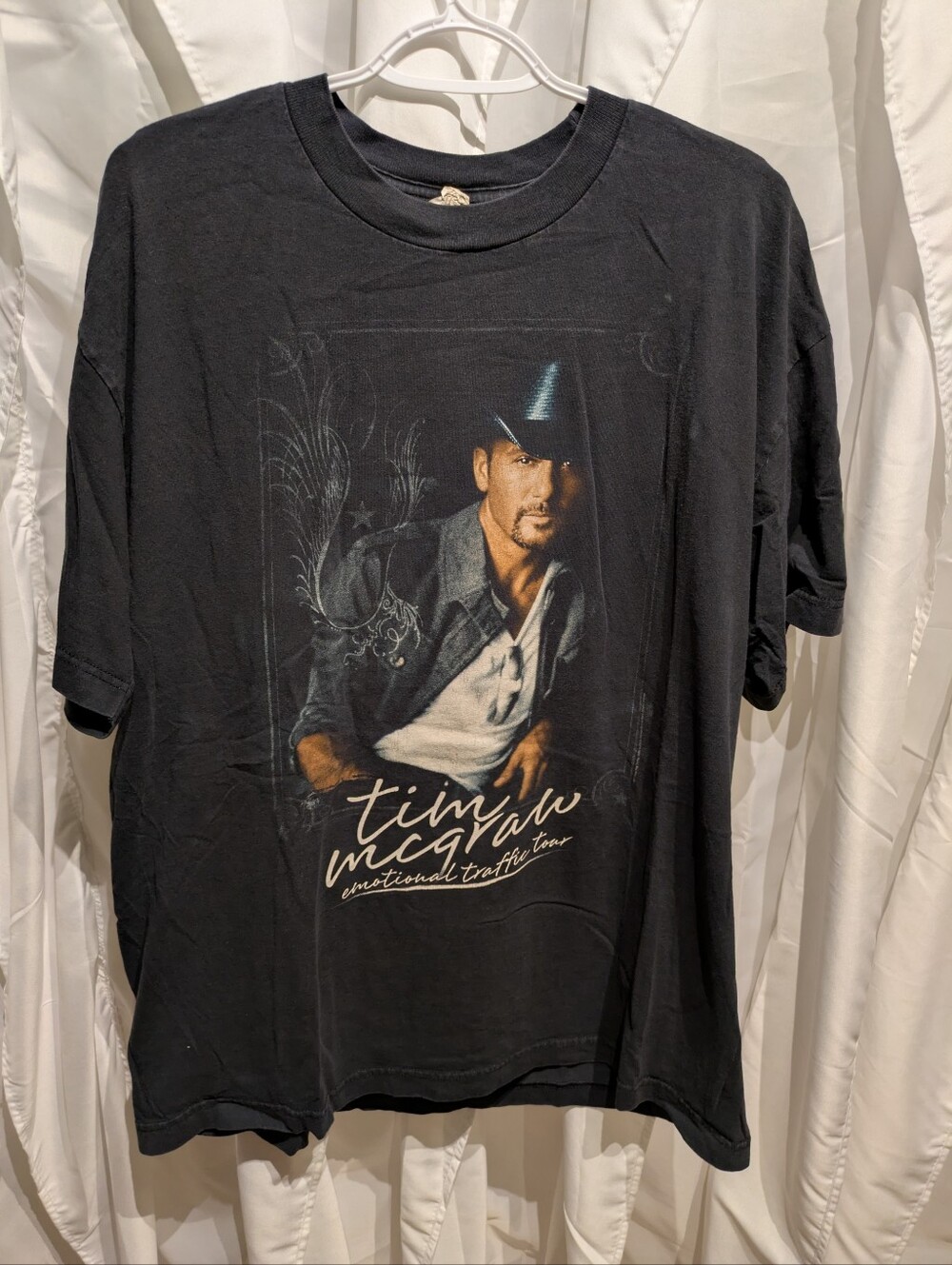 15 Vintage Tim McGraw Emotional Traffic Tour T-Shirt Size XL Black Concert Tee
